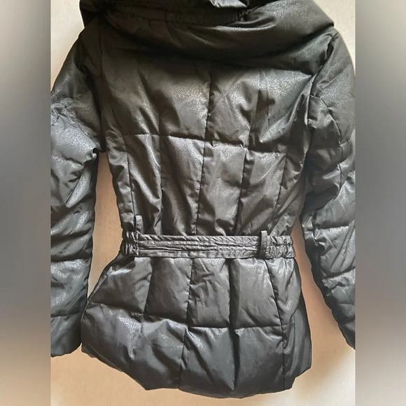 Nine West puffer quilted belted down jacket Sz Xs - Picture 3 of 12